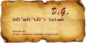 Dömötör Galamb névjegykártya